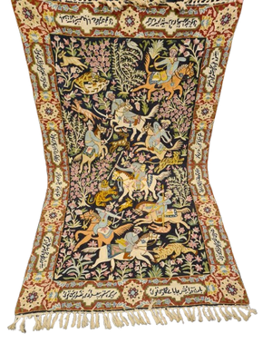 Tapisserie Gobelin Wandteppich Jagdszene Handarbeit 145x86cm