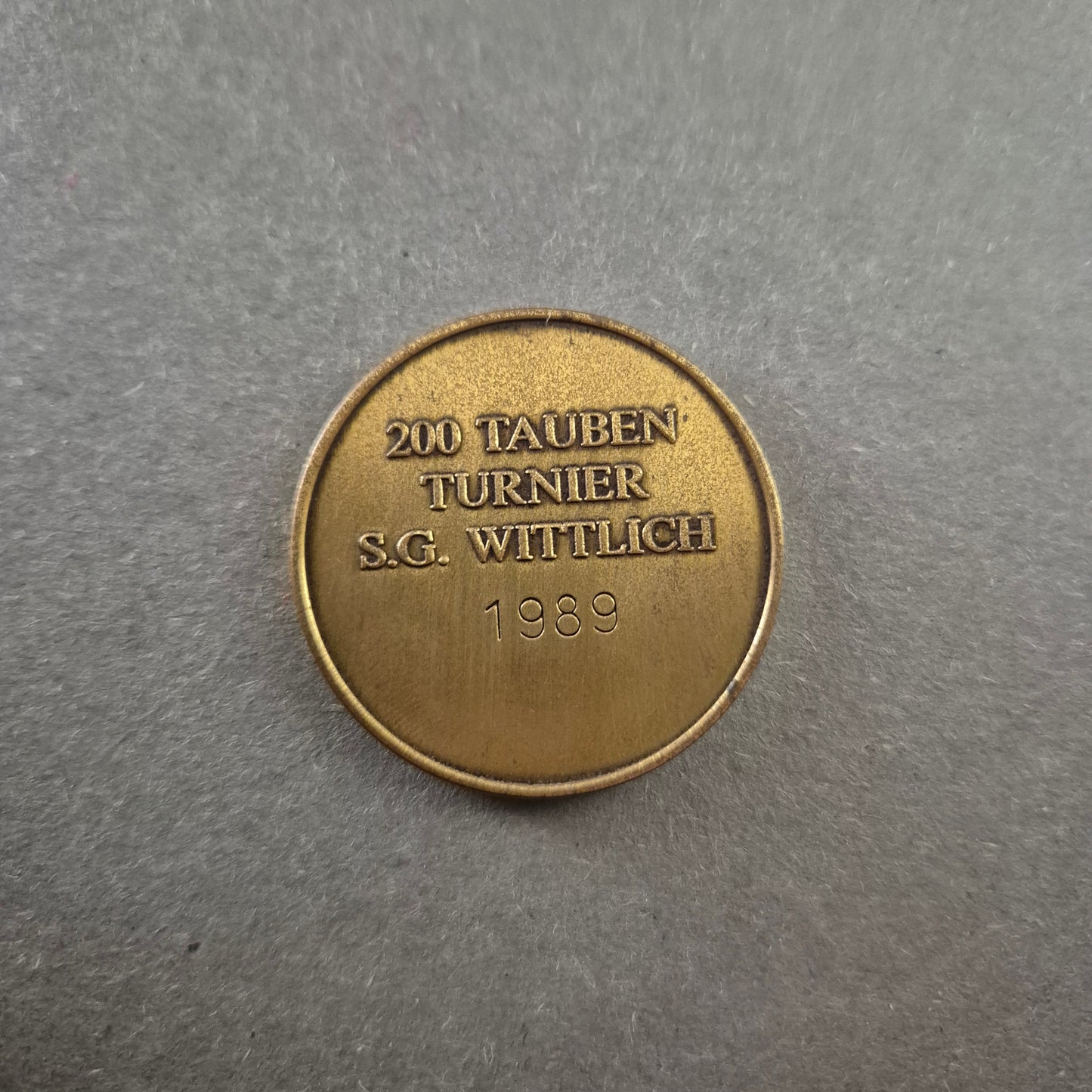 Bronzene Medaille – 200 Tauben Turnier S.G. Wittlich 1989