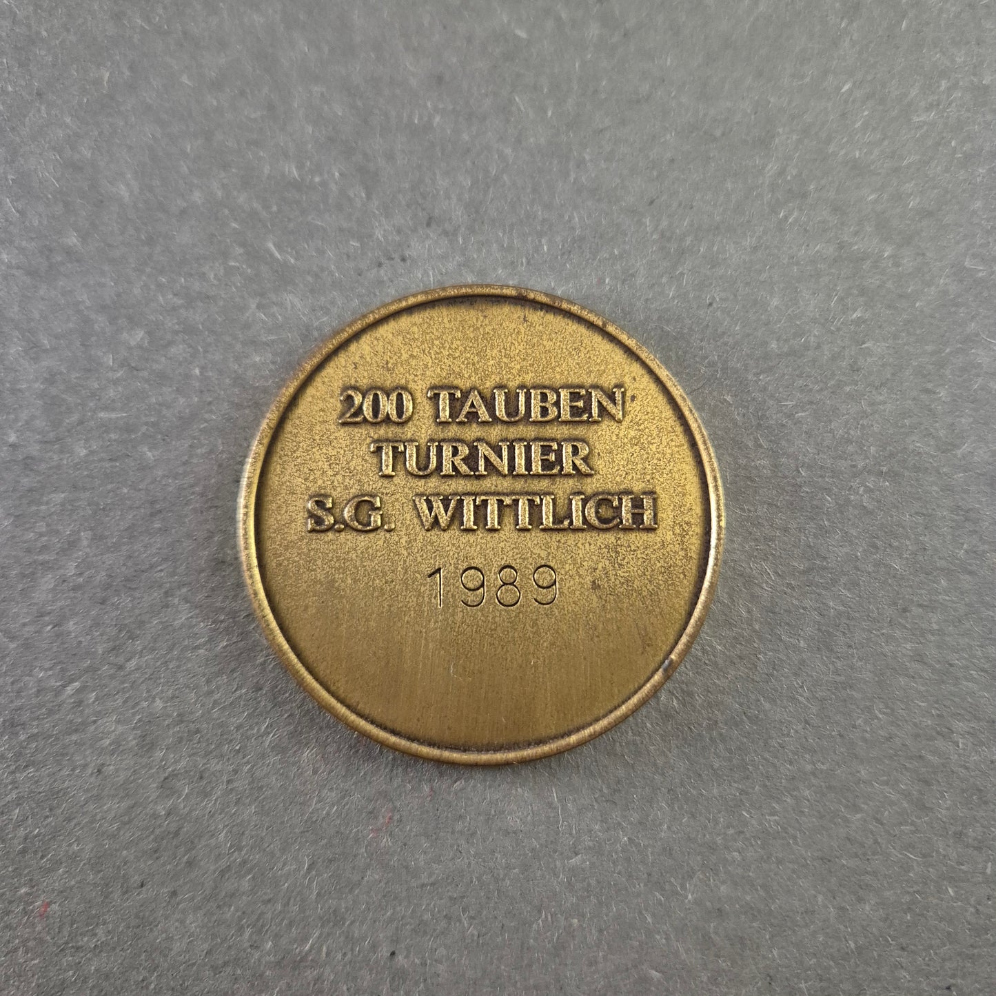 Bronzene Medaille – 200 Tauben Turnier S.G. Wittlich 1989