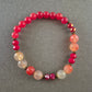 Elastisches Edelstein-Armband in Rot- und Orangetönen – Boho-Style