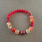 Elastisches Edelstein-Armband in Rot- und Orangetönen – Boho-Style