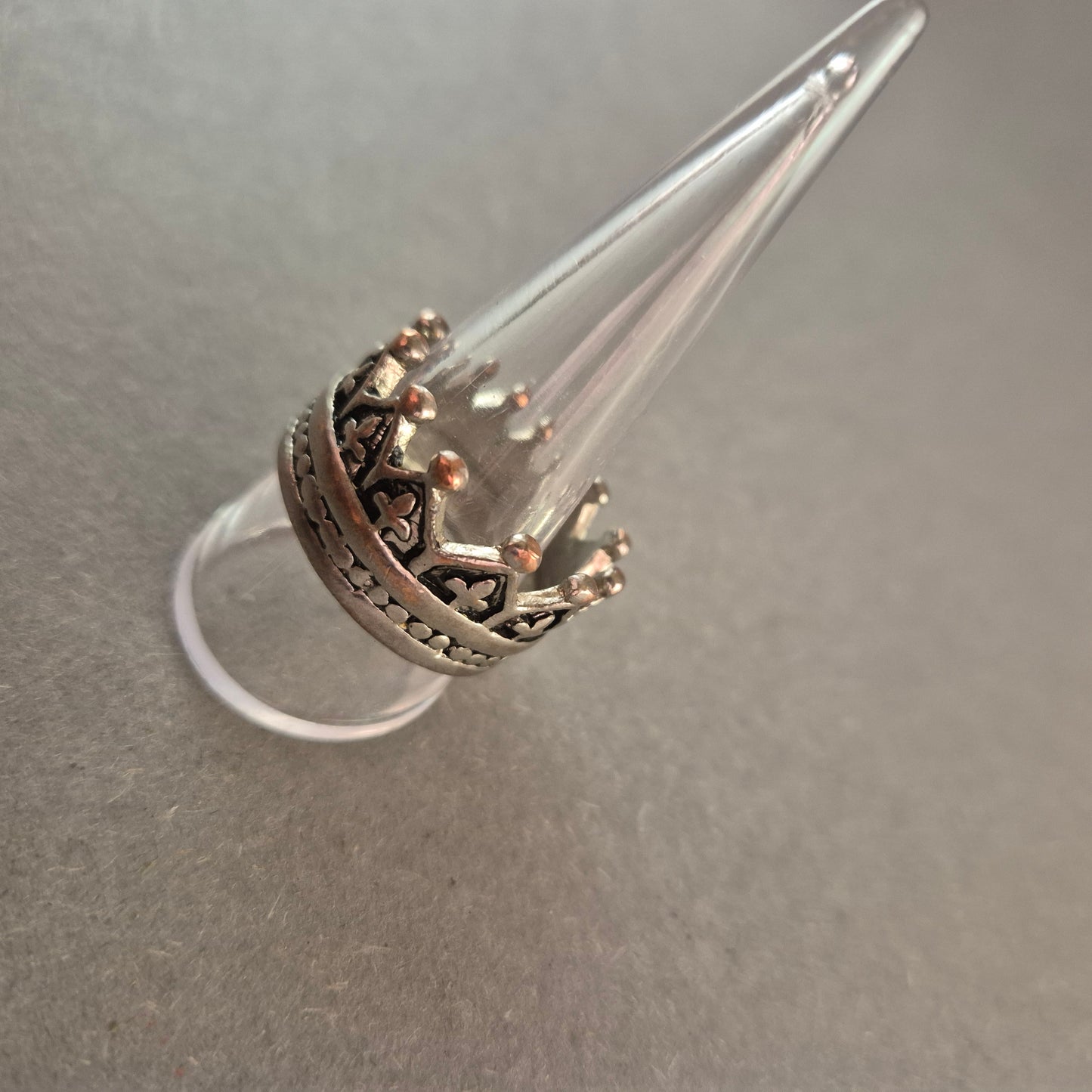 Vintage Ring im Kronen Design Versilberter Statement Ring