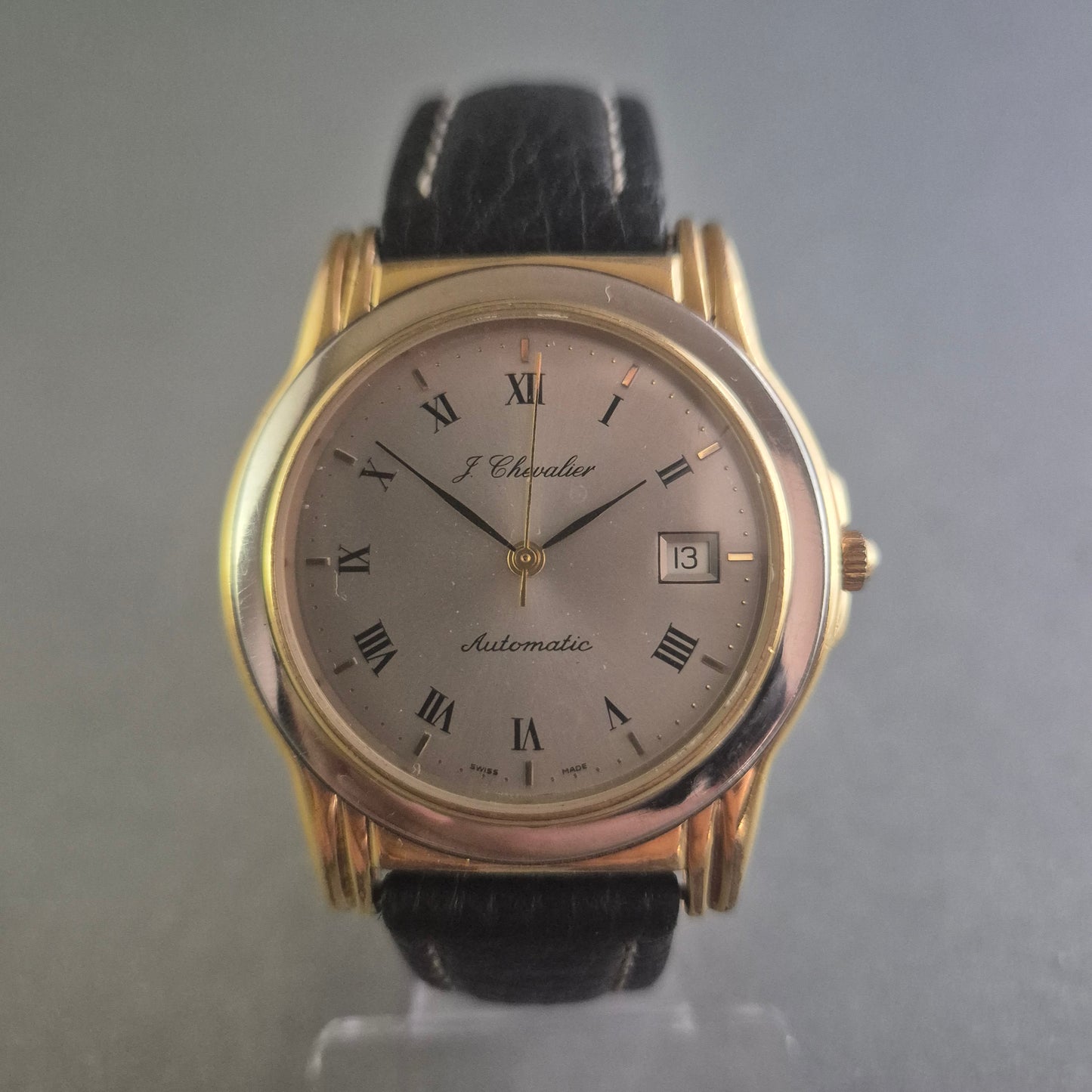 Klassische J. Chevalier Uhr Armbanduhr – Automatikwerk mit edlem Glasboden