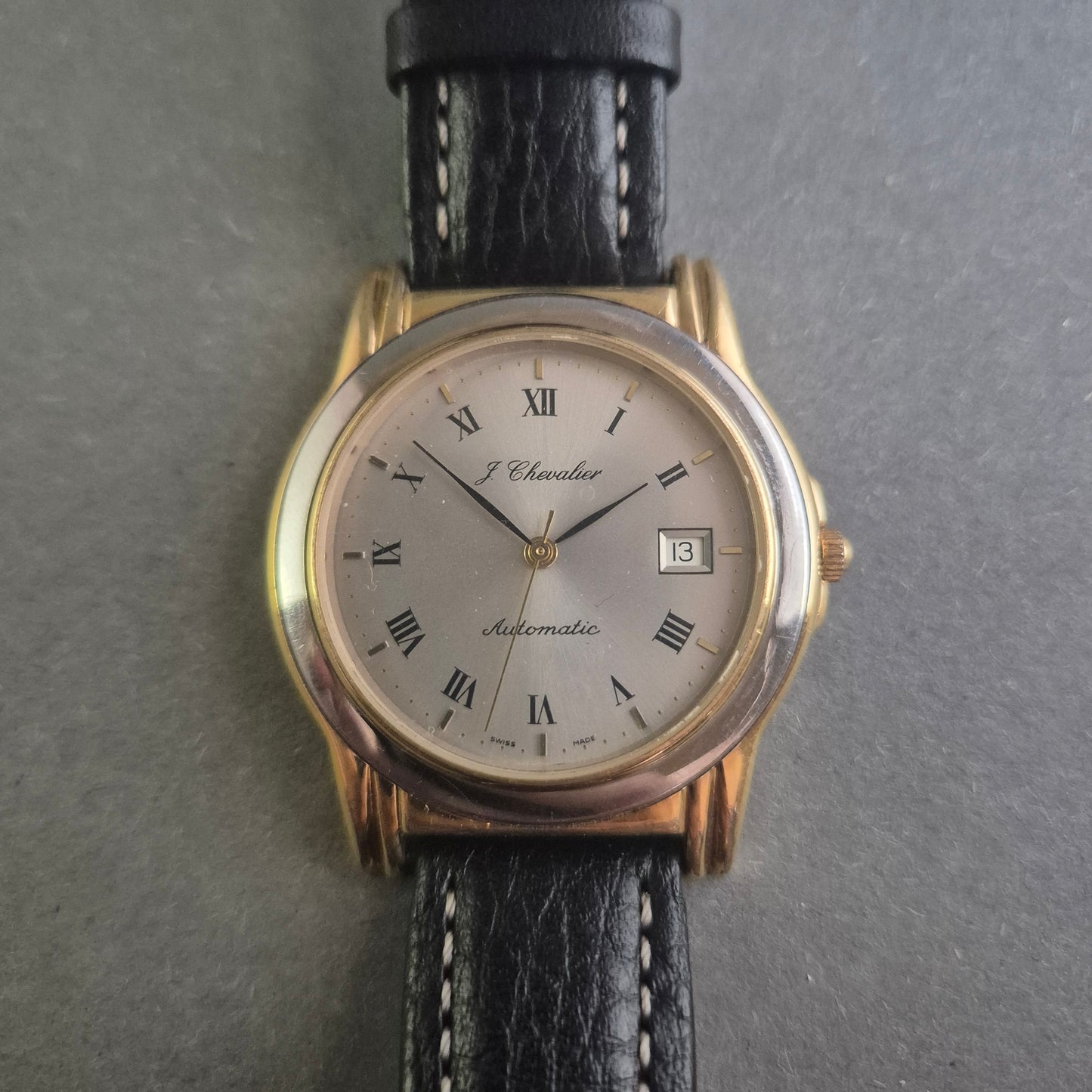 Klassische J. Chevalier Uhr Armbanduhr – Automatikwerk mit edlem Glasboden