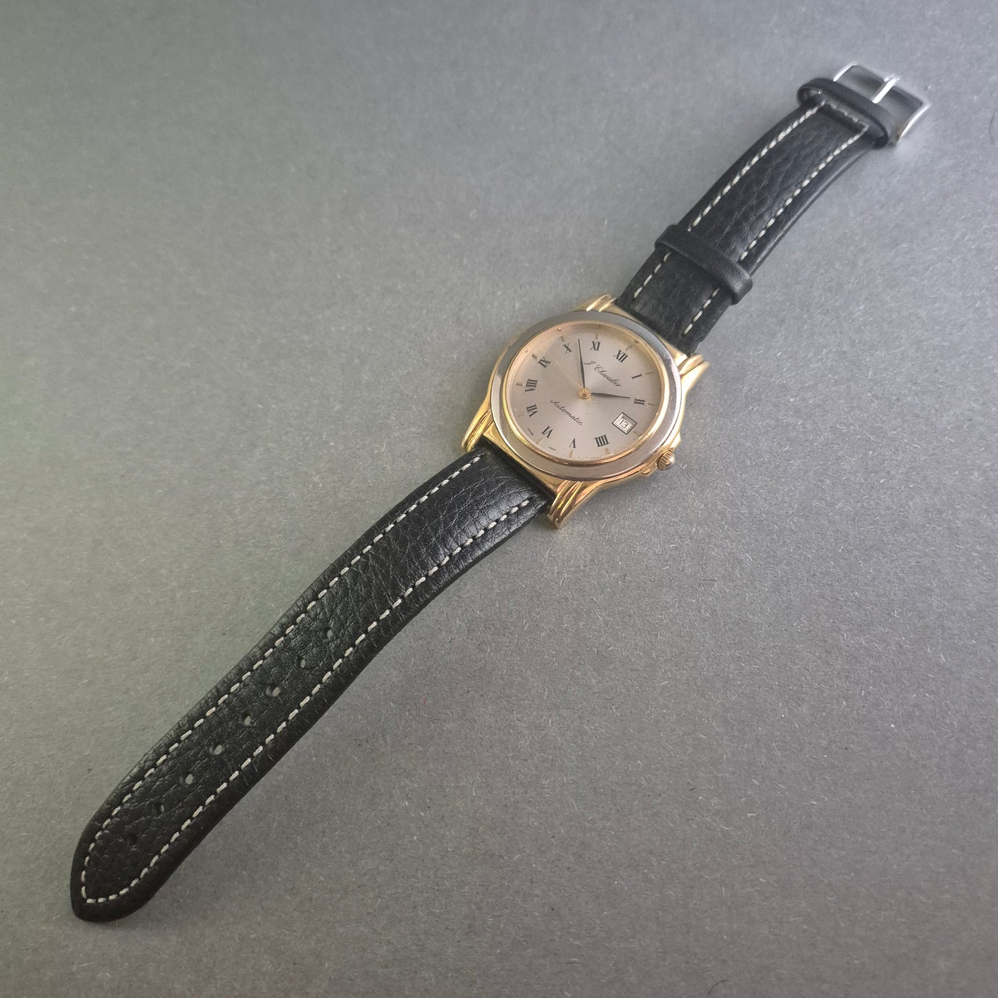 Klassische J. Chevalier Uhr Armbanduhr – Automatikwerk mit edlem Glasboden