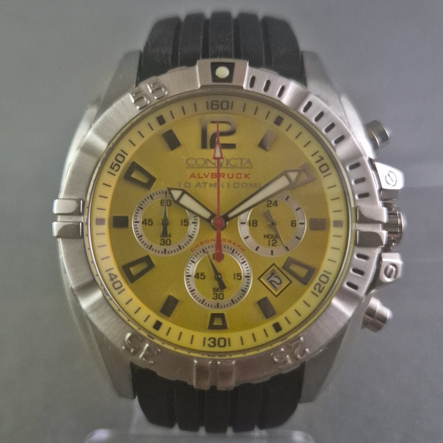Convicta Uhr Armbanduhr Sportlicher Chronograph mit gelbem Zifferblatt