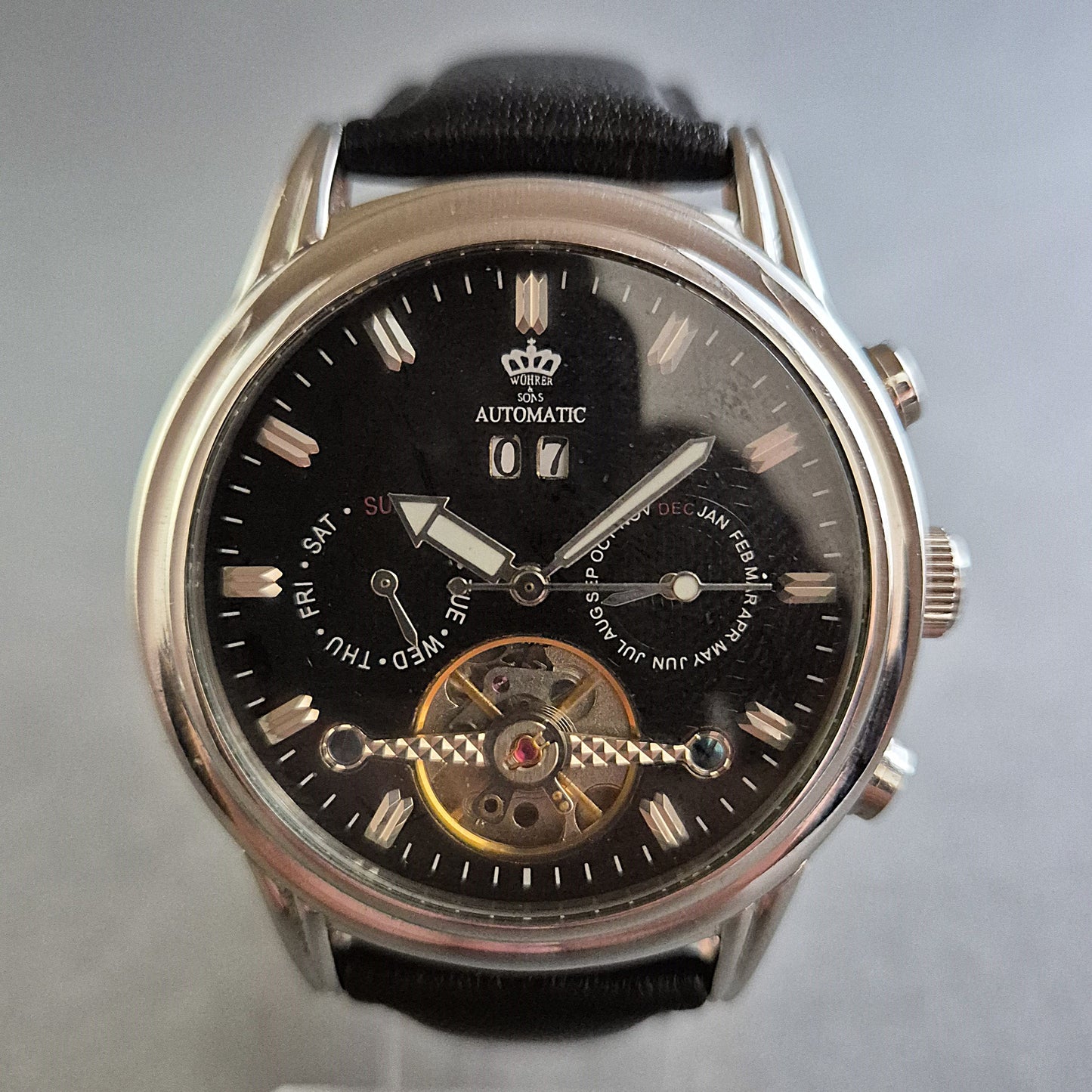 Herrenarmbanduhr Automatik Kalenderfunktion & Sichtfenster