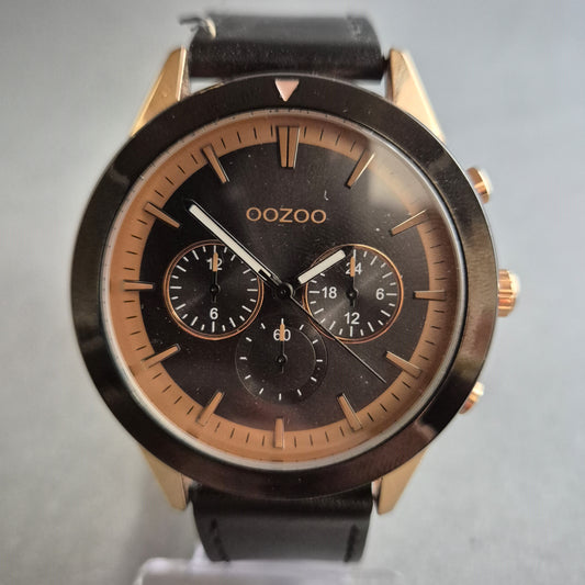 OOZOO Uhr Herrenarmbanduhr – Roségoldener Chronographen-Look