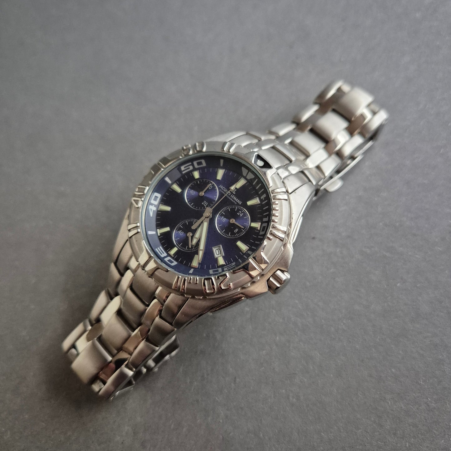 Jacques Lemans Uhr Herrenarmbanduhr Edelstahl-Chronograph