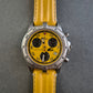 Uhr Armbanduhr Dugena Limitierter Chronograph mit gelbem Zifferblatt