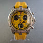 Uhr Armbanduhr Dugena Limitierter Chronograph mit gelbem Zifferblatt