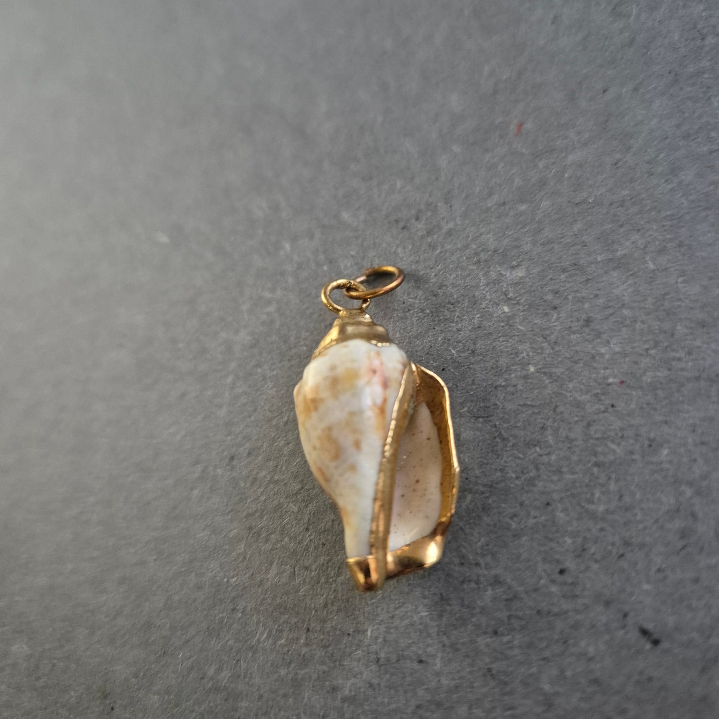 Vintage Anhänger mit echter Muschel – Maritimer Charme im goldenen Rahmen