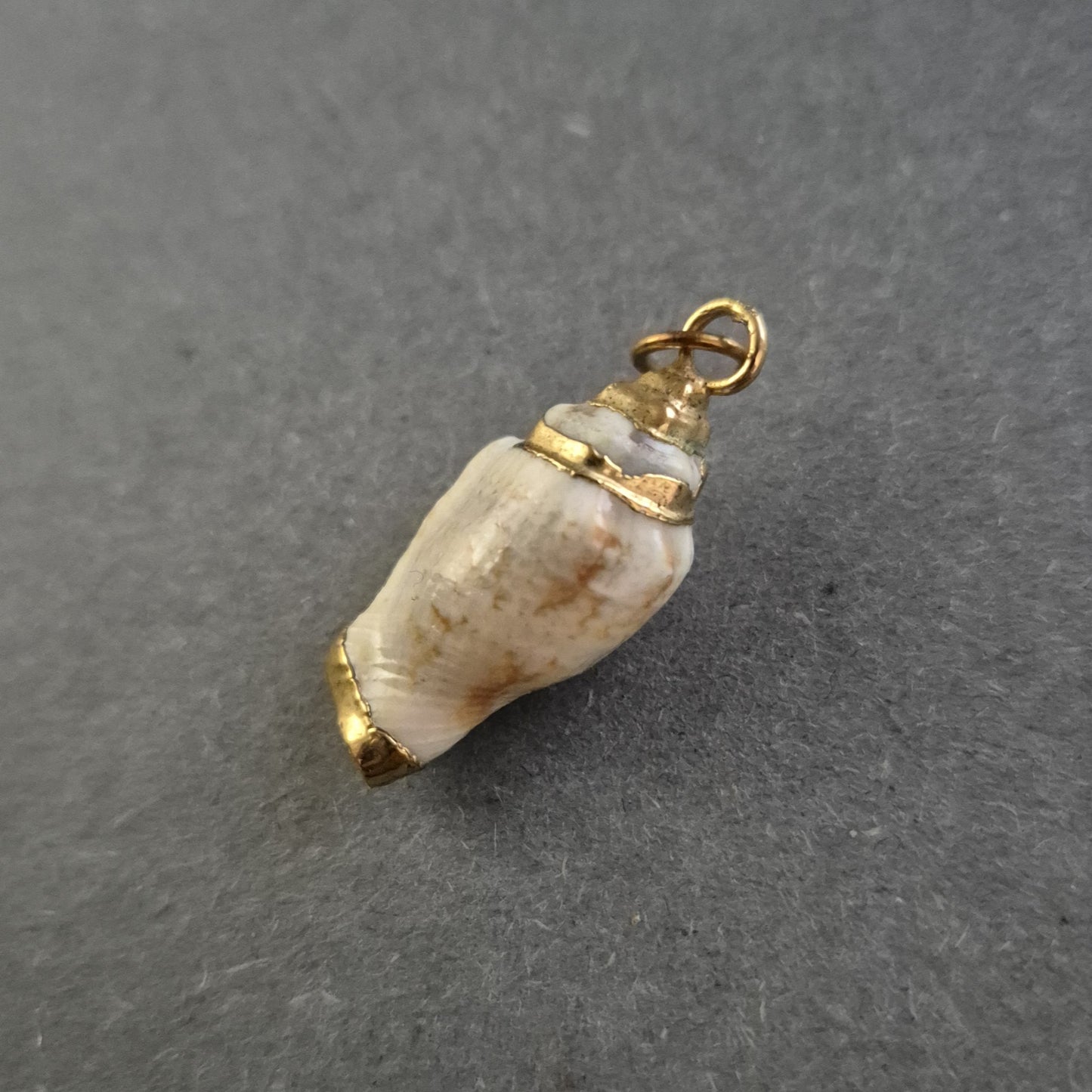 Vintage Anhänger mit echter Muschel – Maritimer Charme im goldenen Rahmen