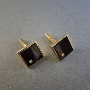Manschettenknöpfe in Schwarz & Gold Klassischer Chic