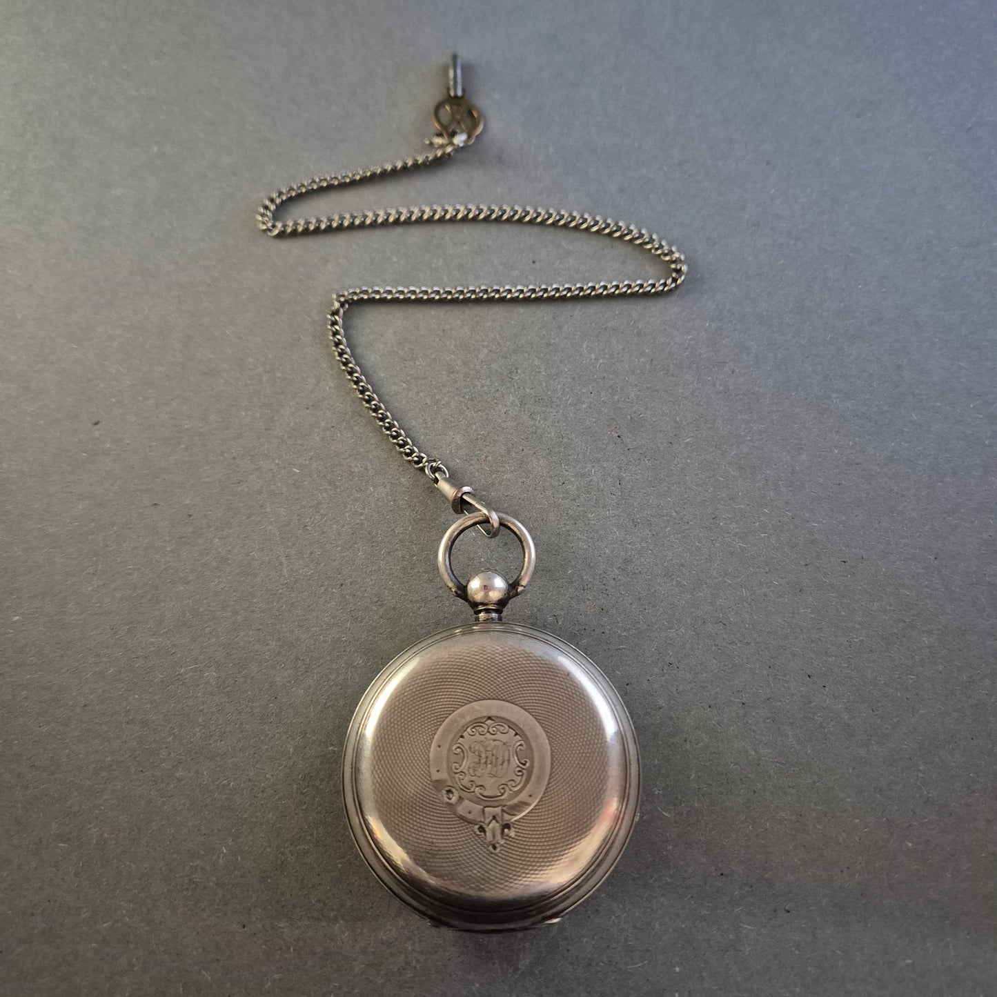 Antike Uhr Taschenuhr Silber 877 mit Gravur