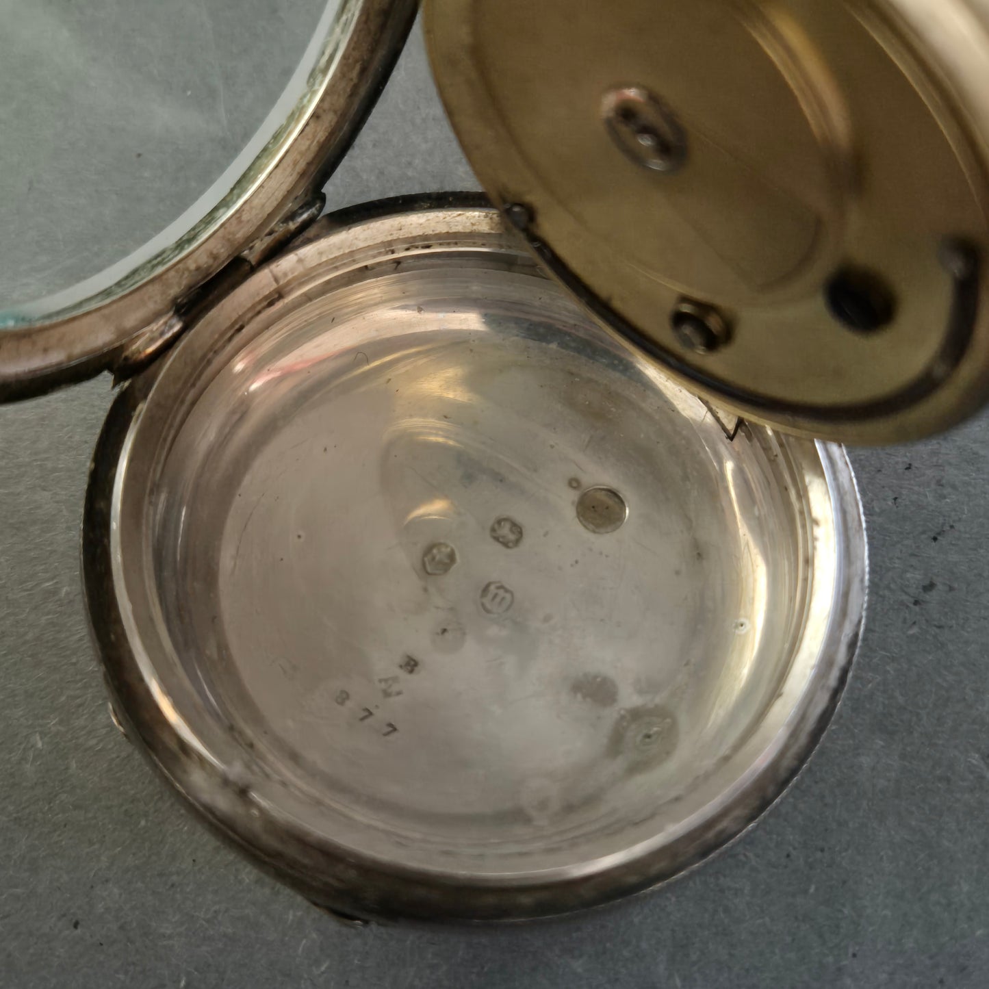 Antike Uhr Taschenuhr Silber 877 mit Gravur