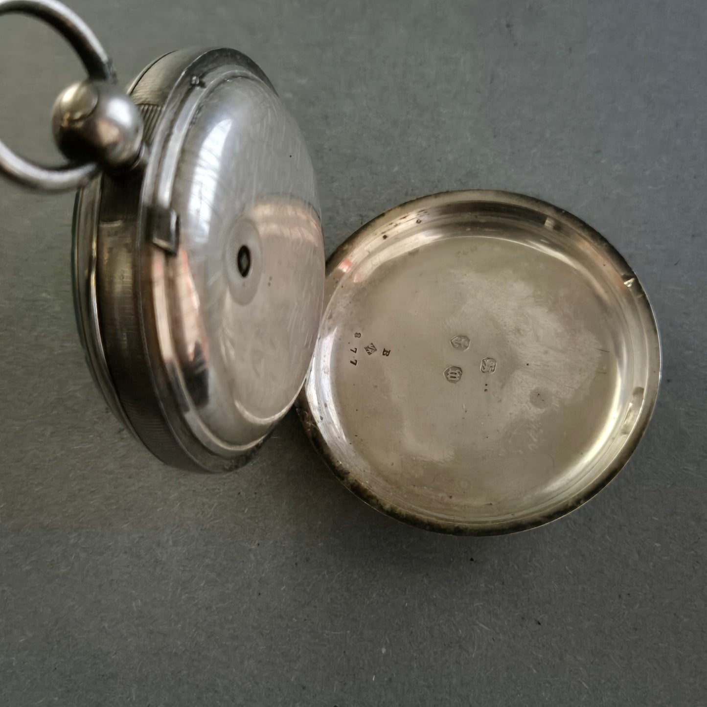 Antike Uhr Taschenuhr Silber 877 mit Gravur