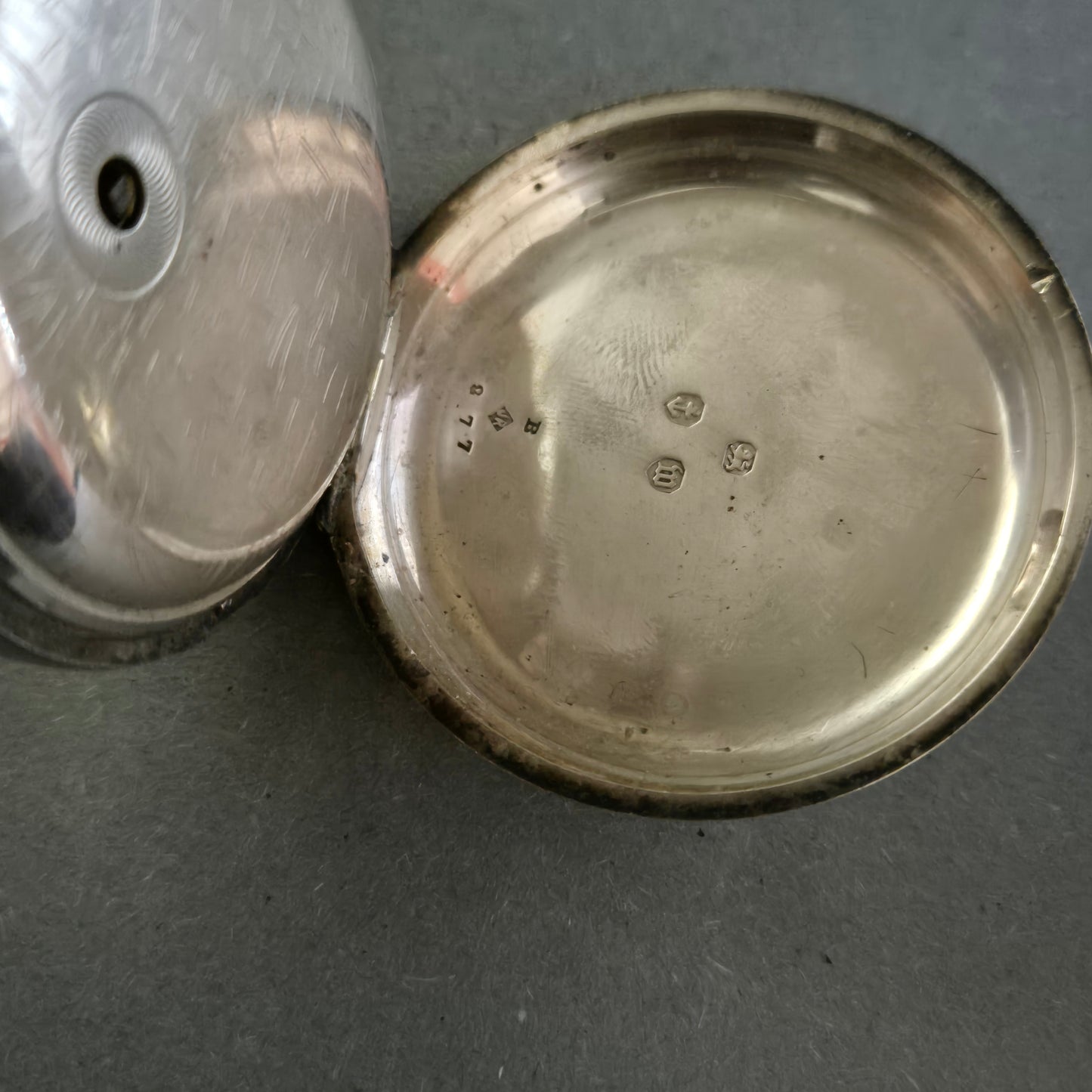 Antike Uhr Taschenuhr Silber 877 mit Gravur