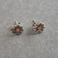 Vintage Silber Ohrstecker mit Koralle – Florales Design in Handarbeit
