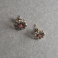 Vintage Silber Ohrstecker mit Koralle – Florales Design in Handarbeit