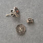 Vintage Silber Ohrstecker mit Koralle – Florales Design in Handarbeit