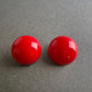Knallrote Vintage-Clipohrringe – Runder Statement-Look der 80er