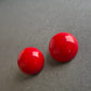 Knallrote Vintage-Clipohrringe – Runder Statement-Look der 80er