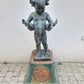 Brunnenskulptur mit Fische tragendem Knaben Massiv 75cm um 1900 100kg