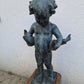 Brunnenskulptur mit Fische tragendem Knaben Massiv 75cm um 1900 100kg