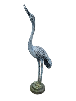 Bronze Figur Skulptur Kranich sculpture Crane Gartenfigur 65cm