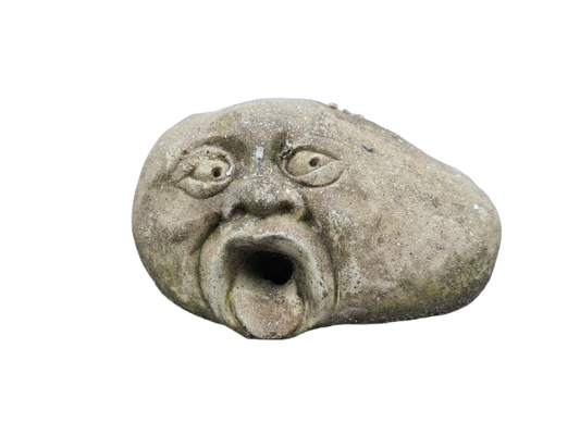 Steingesicht Gartenfigur englischer Steinguss Antik Brunnen 20cm