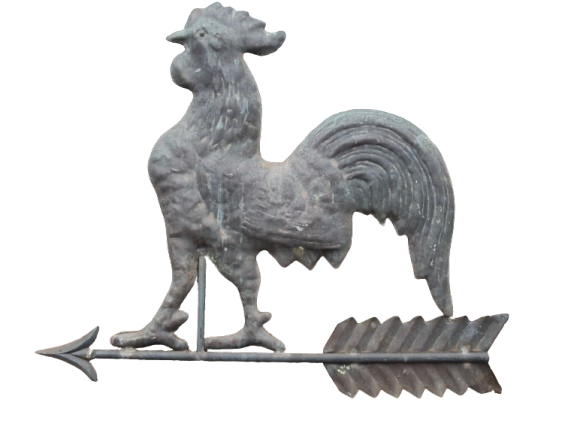 Alter Wetterhahn Kupfer Gartenfigur 65cm