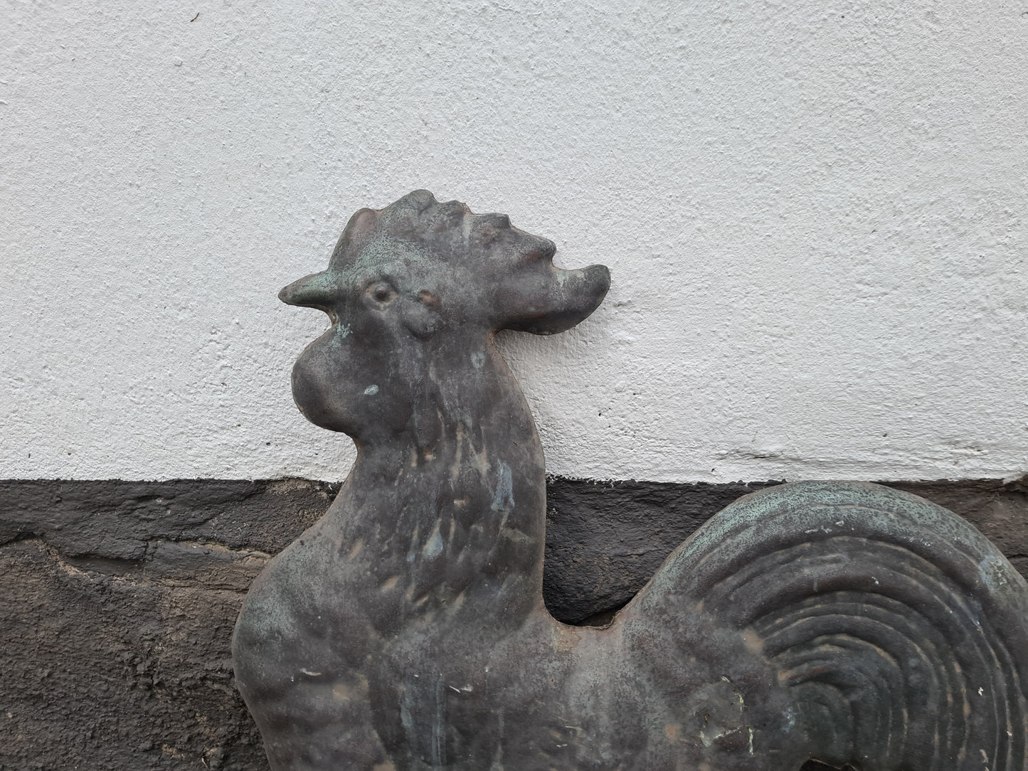 Alter Wetterhahn Kupfer Gartenfigur 65cm