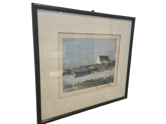 George Laporte Signiert Landschaft Öl Malerei 36x32cm