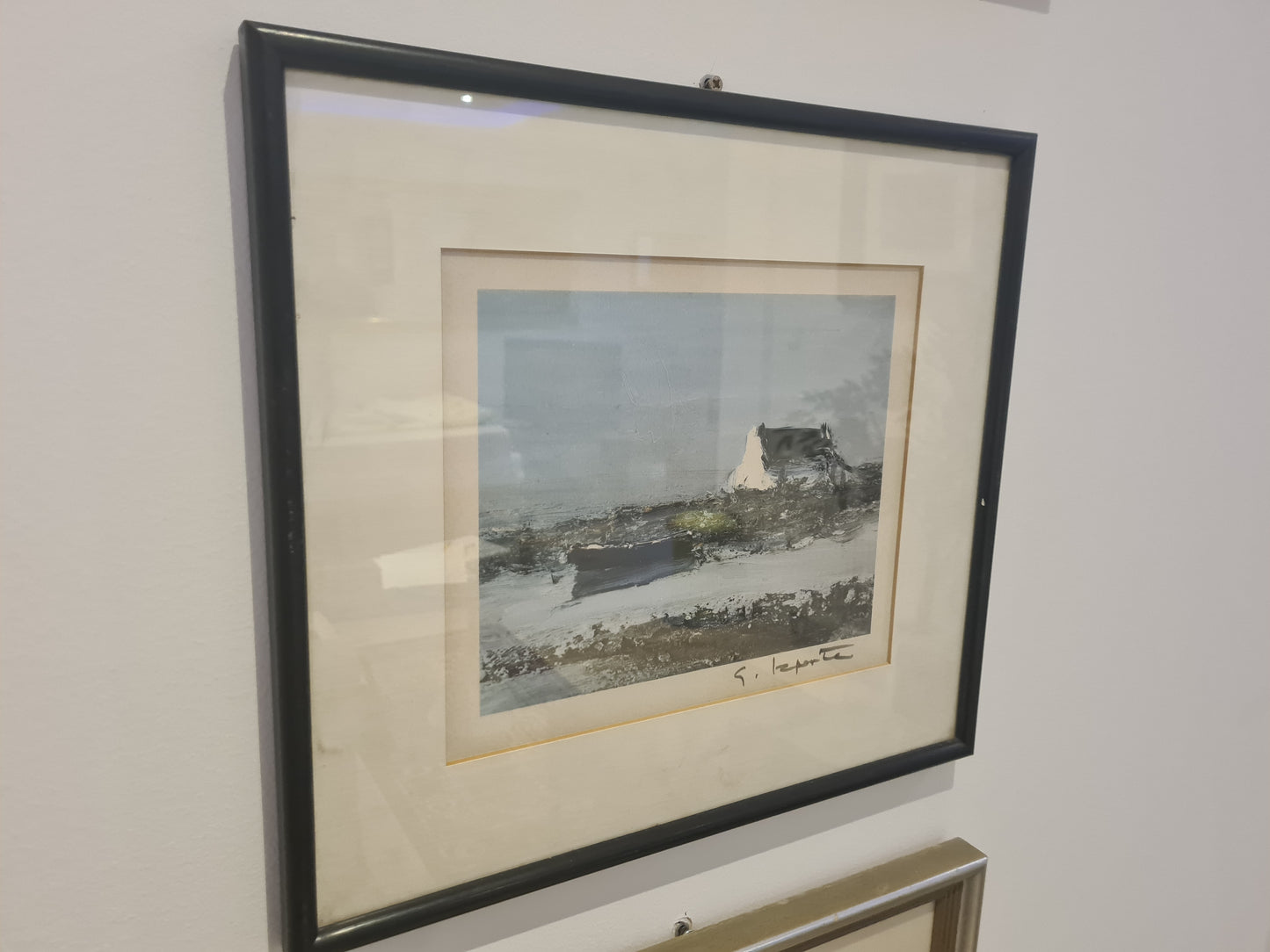 George Laporte Signiert Landschaft Öl Malerei 36x32cm