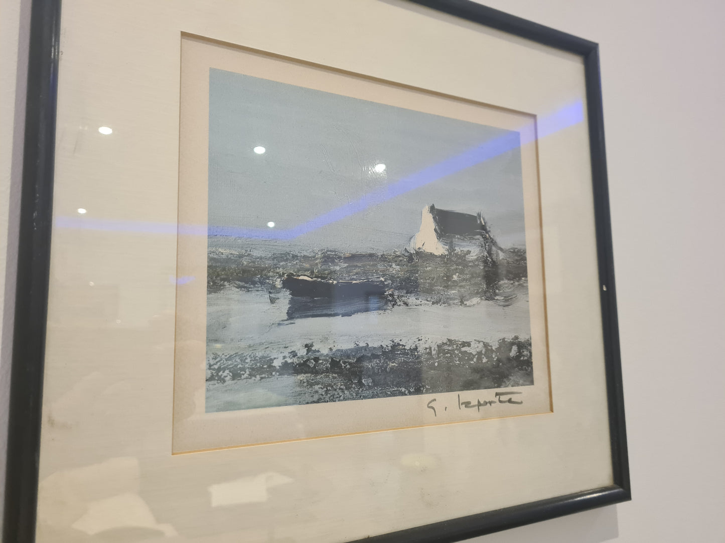 George Laporte Signiert Landschaft Öl Malerei 36x32cm