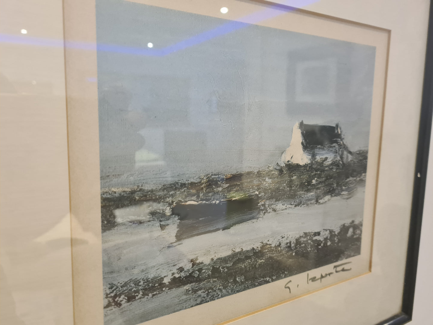 George Laporte Signiert Landschaft Öl Malerei 36x32cm