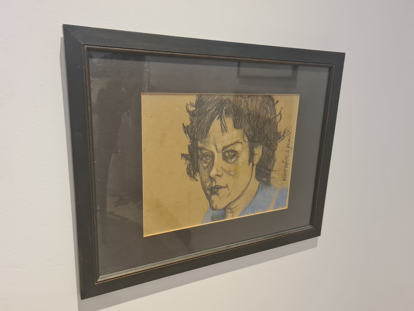 Porträt Radierung Originalzeichnung Matthias Brandes1982 Signiert 53x41cm