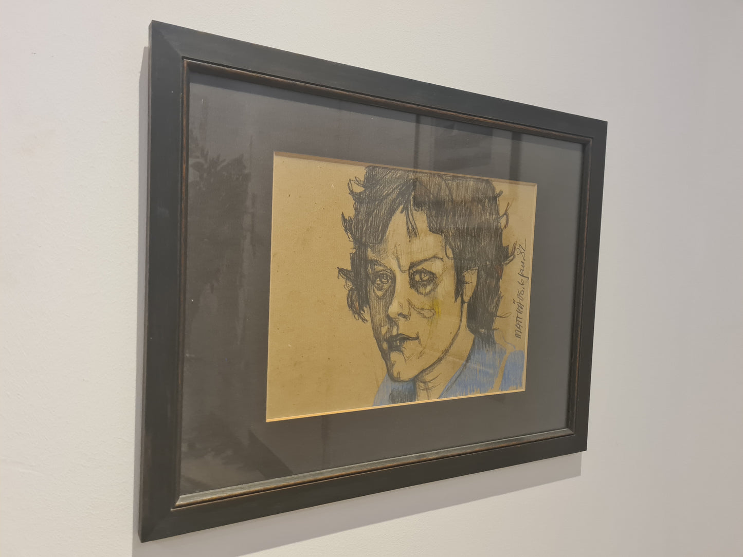 Porträt Radierung Originalzeichnung Matthias Brandes1982 Signiert 53x41cm