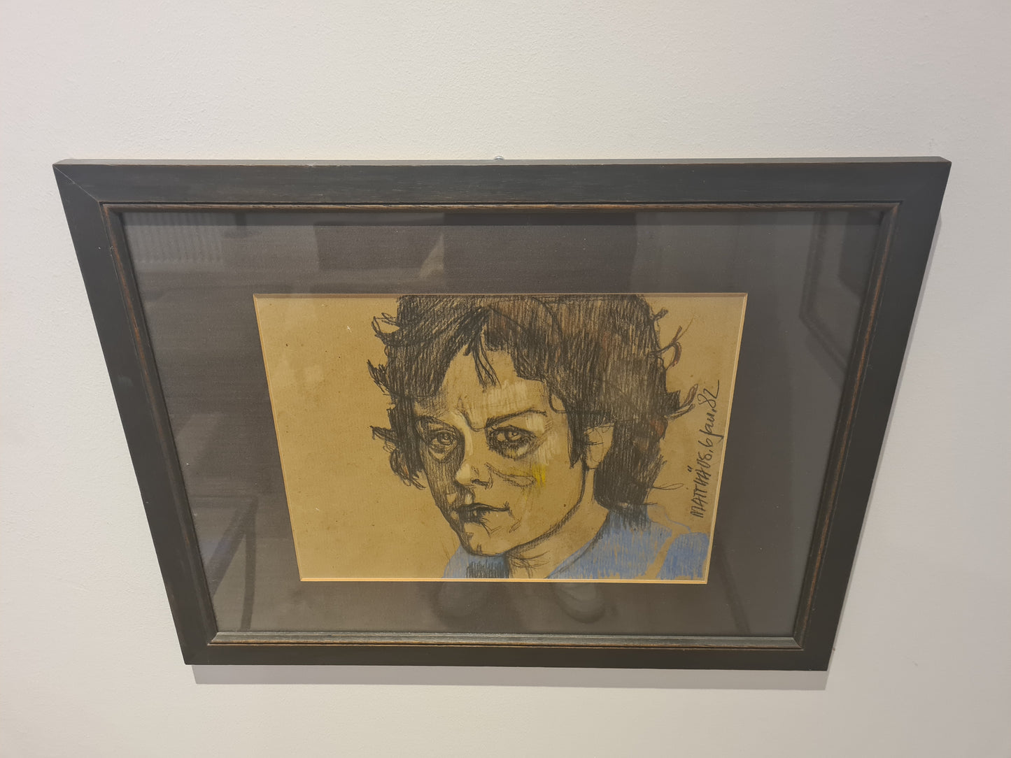 Porträt Radierung Originalzeichnung Matthias Brandes1982 Signiert 53x41cm