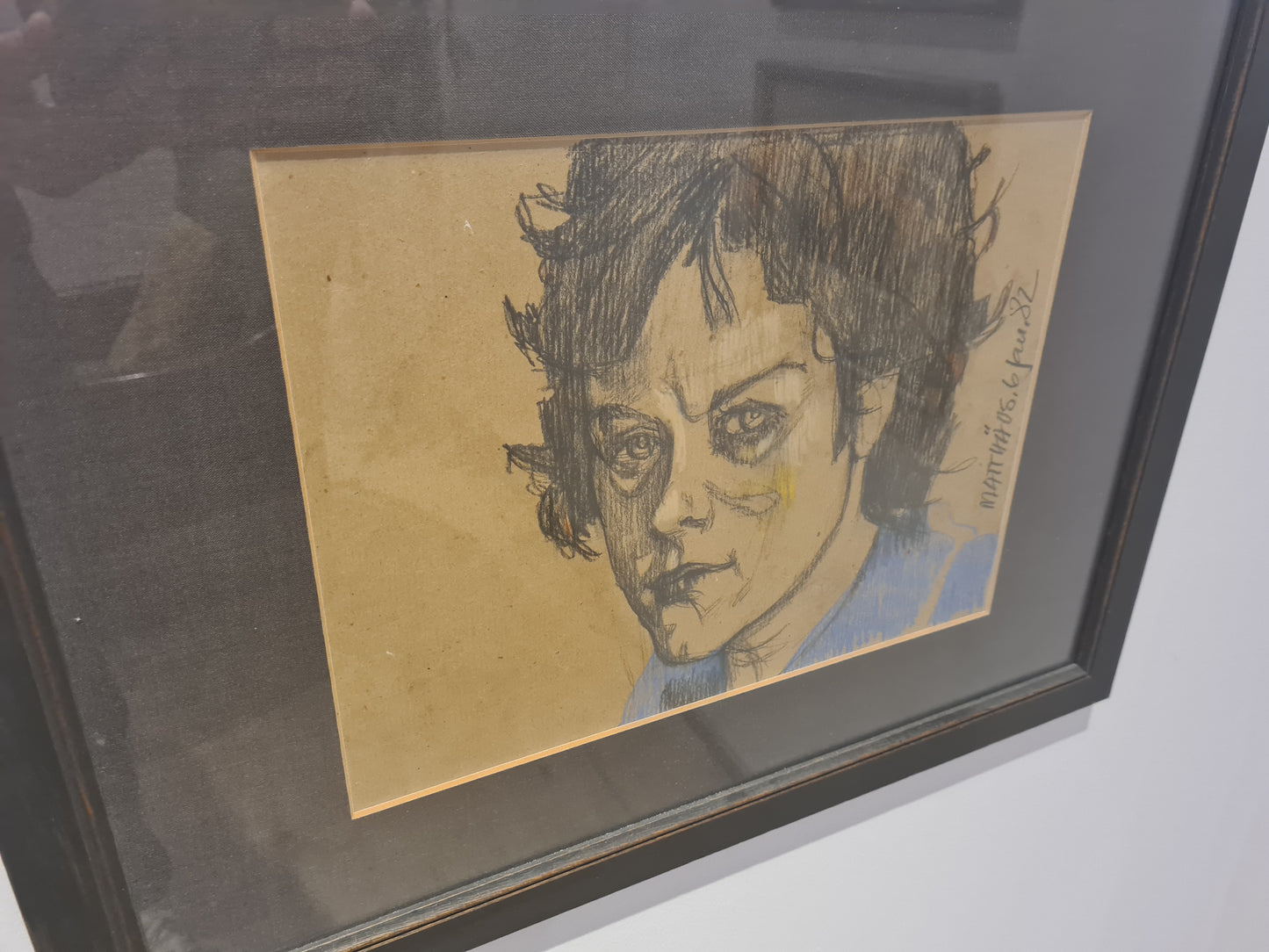 Porträt Radierung Originalzeichnung Matthias Brandes1982 Signiert 53x41cm