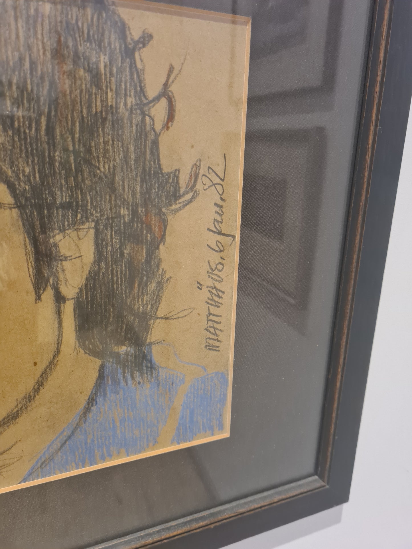 Porträt Radierung Originalzeichnung Matthias Brandes1982 Signiert 53x41cm