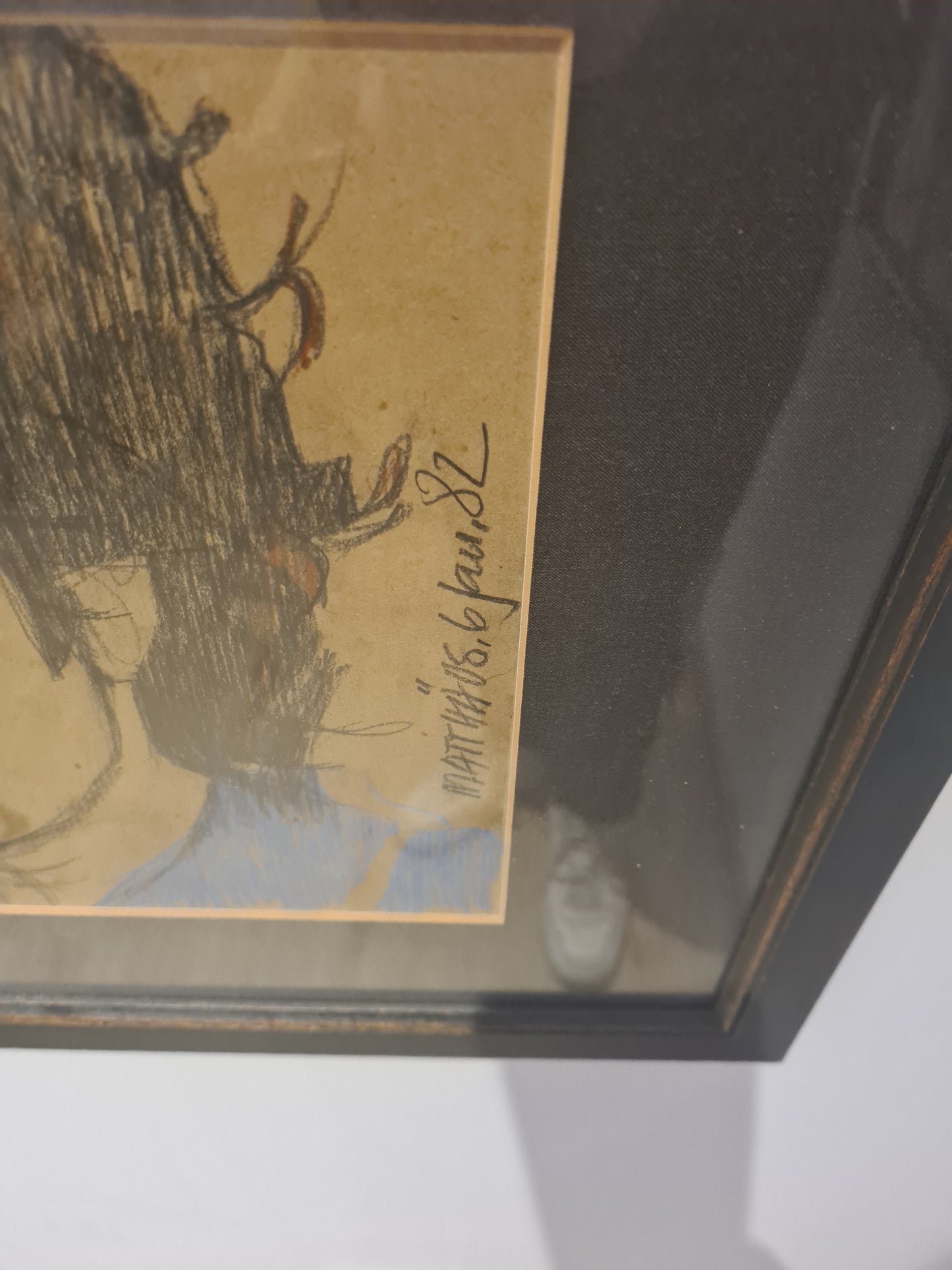 Porträt Radierung Originalzeichnung Matthias Brandes1982 Signiert 53x41cm