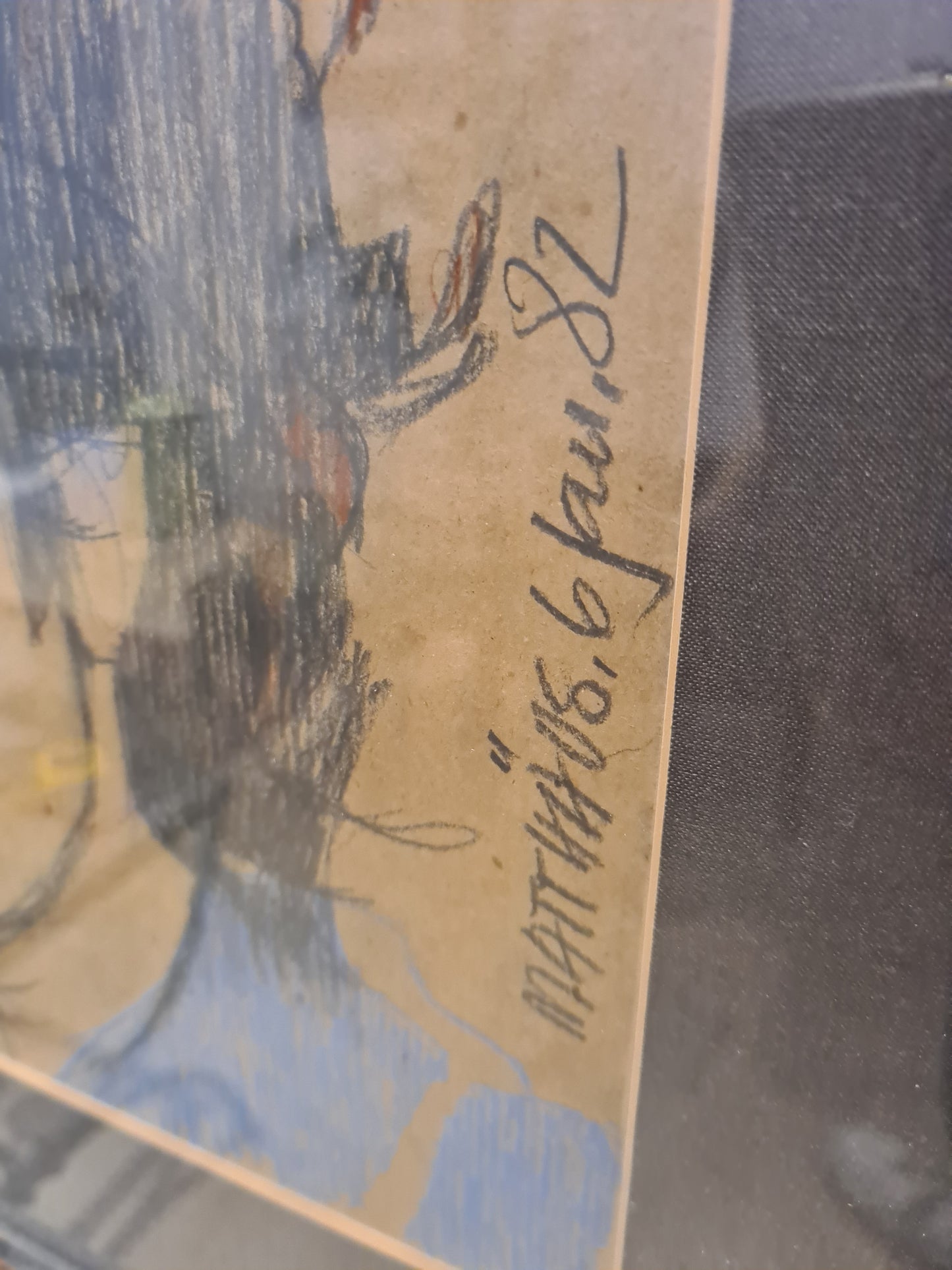 Porträt Radierung Originalzeichnung Matthias Brandes1982 Signiert 53x41cm