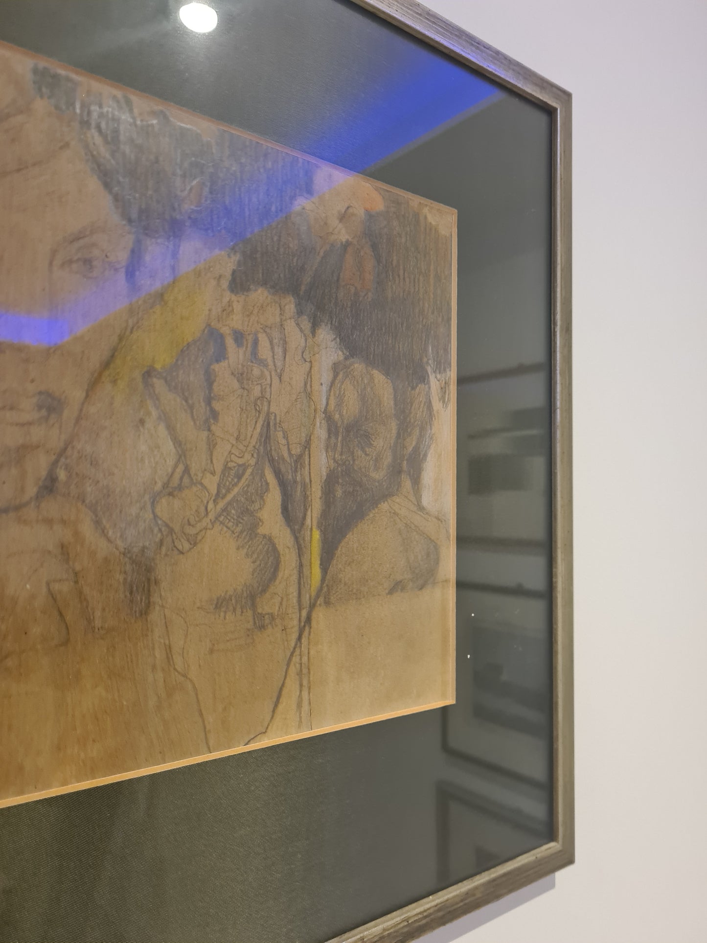 Gemälde Zeichnung „Frauenportrait mit floralen Elementen“ 50x45cm