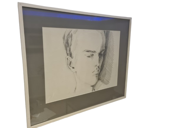 Radierung Portrait HG. ´82 Signiert Gemälde Zeichnung 74x63cm