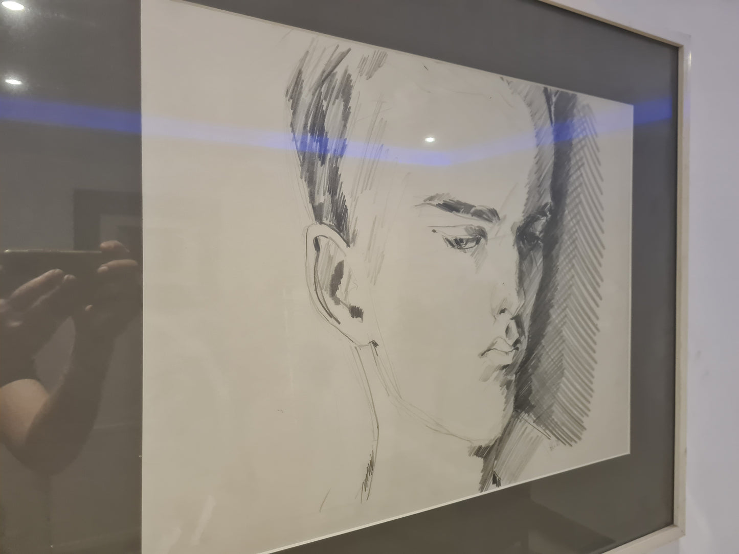 Radierung Portrait HG. ´82 Signiert Gemälde Zeichnung 74x63cm