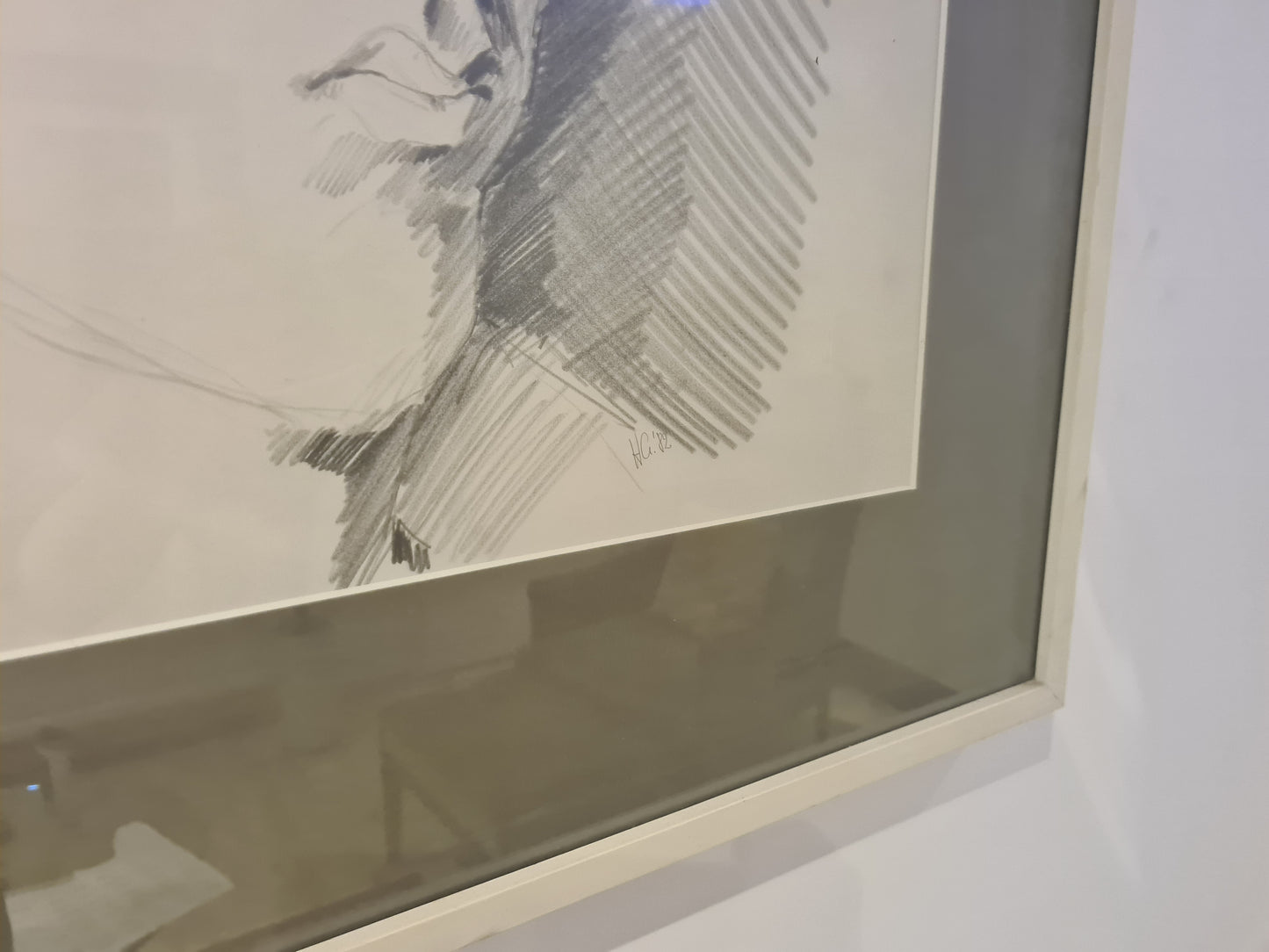 Radierung Portrait HG. ´82 Signiert Gemälde Zeichnung 74x63cm