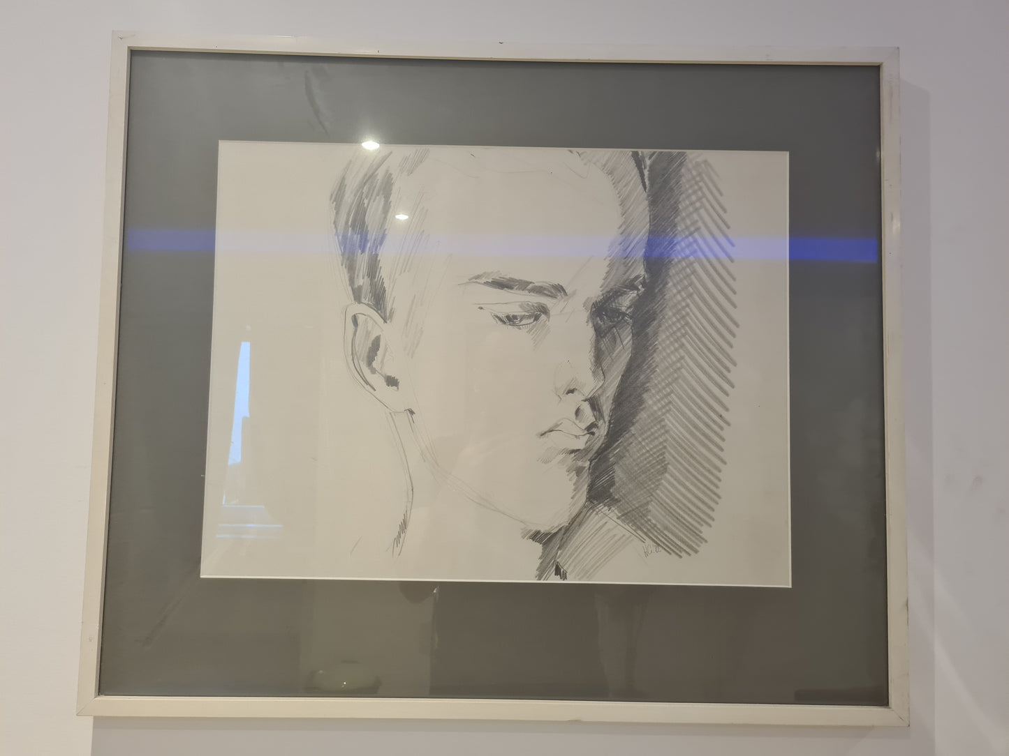 Radierung Portrait HG. ´82 Signiert Gemälde Zeichnung 74x63cm