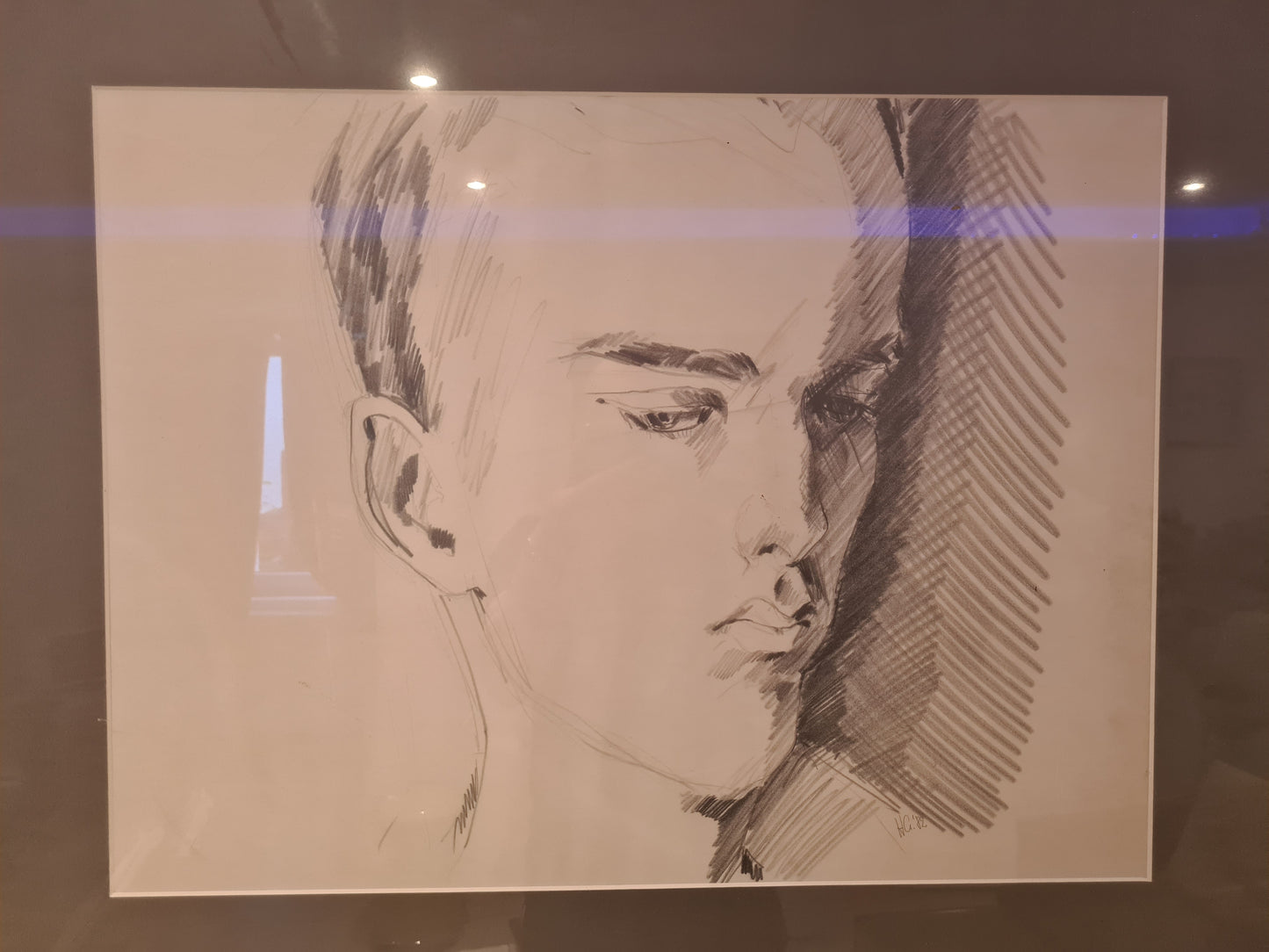 Radierung Portrait HG. ´82 Signiert Gemälde Zeichnung 74x63cm